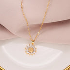 GARGANTILHA GIRASSOL BANHADO EM OURO 18K