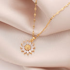 GARGANTILHA GIRASSOL BANHADO EM OURO 18K