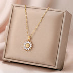 GARGANTILHA GIRASSOL BANHADO EM OURO 18K